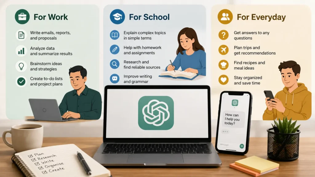 How to use ChatGPT for work school and everyday tasks featured image