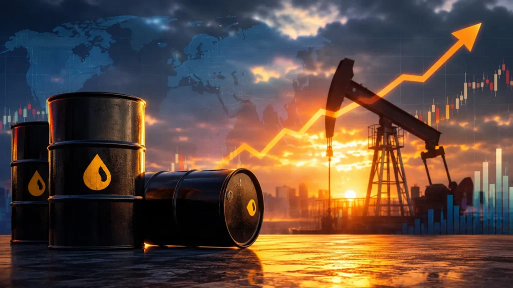 Infographic explaining why are oil prices rising today and crude oil market factors
