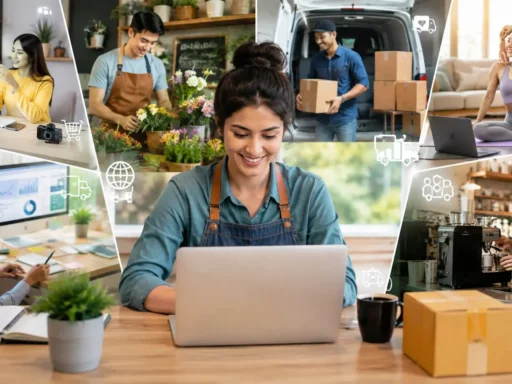 A small business owner working on a laptop, exploring the best small business ideas for 2026