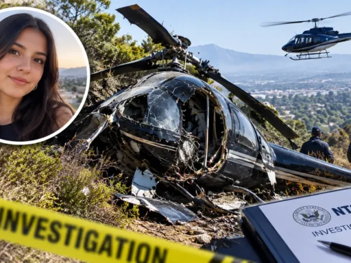 Chatsworth Helicopter Crash investigation scene on North Mason Avenue